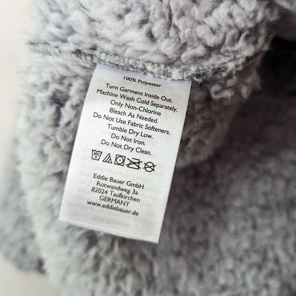 Eddie Bauer Pullover Teddy Small Women Fireside Plush Turtleneck Sweater Gray - Picture 9 of 12